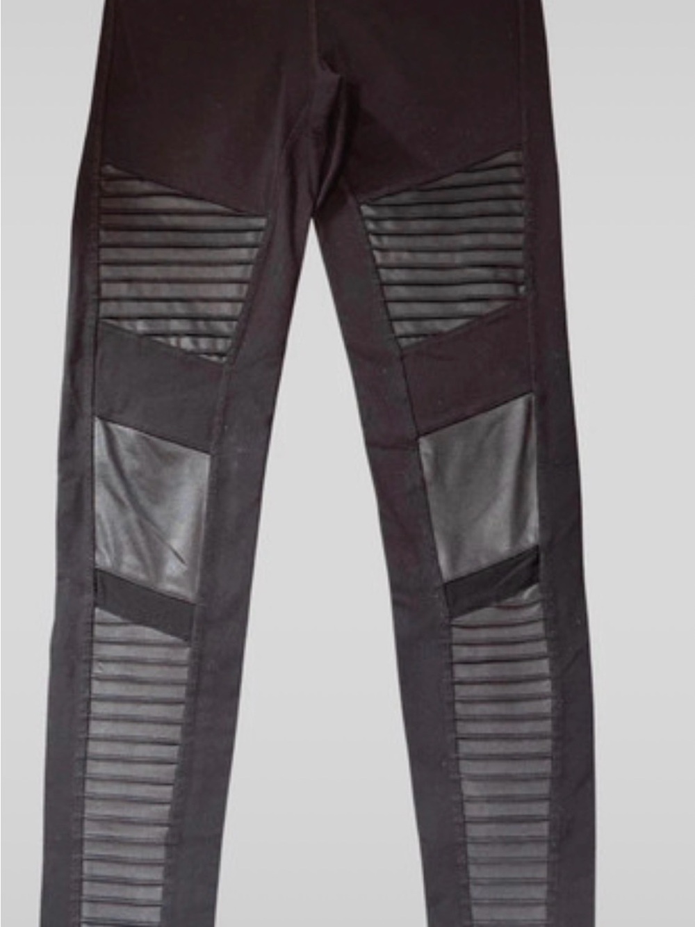 ALO Yoga Black Skinny Moto-Panel Jeans